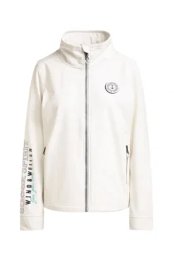 Softshelljacke mit Ärmelprint und Stickereien ivory | XS