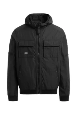 Sommer-Blouson mit Kapuze und Klappentaschen black