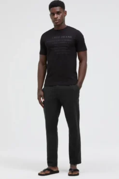 Sommerhose aus Leinen-Mix im Chino-Stil black | S