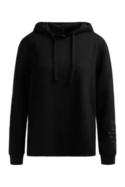 Strukturierter Hoodie mit Seitenschlitzen black