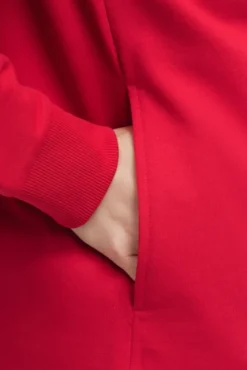Sweatjacke mit hohem Kragen und Folienprints red orange