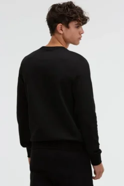 Sweatshirt aus Interlock mit Folienprint black