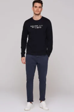 Sweatshirt mit Label Print blue navy