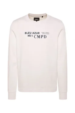 Sweatshirt mit Label Print ivory