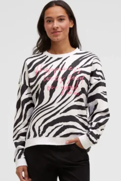 Sweatshirt mit Zebra-All-Over-Print opticwhite