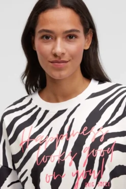 Sweatshirt mit Zebra-All-Over-Print opticwhite