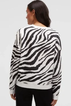 Sweatshirt mit Zebra-All-Over-Print opticwhite