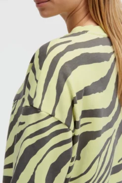 Sweatshirt mit Zebra-All-Over-Print vivid lemon