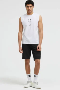 Sweatshorts mit Label Print black
