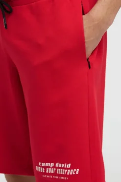 Sweatshorts mit Label Print energy red