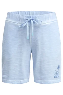 Sweatshorts Oil Dyed mit Label Print soft ocean | XXL