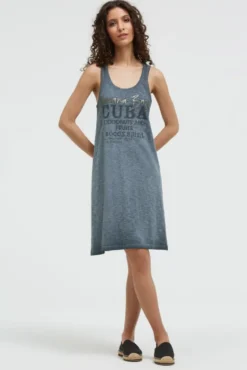Tanktop-Kleid mit Glitter Print green shadow
