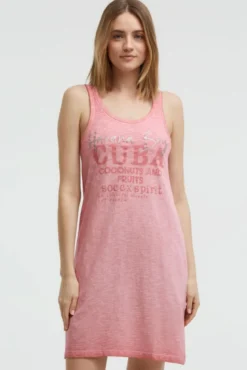 Tanktop-Kleid mit Glitter Print beachy red