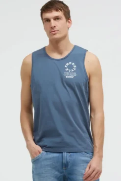 Tanktop mit Rücken - Print harbour blue