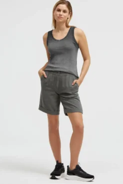 Tanktop mit V-Neck und Rückenprint black