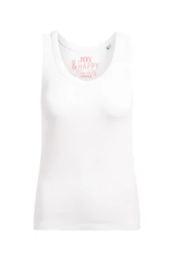 Tanktop mit V-Neck und Rückenprint opticwhite