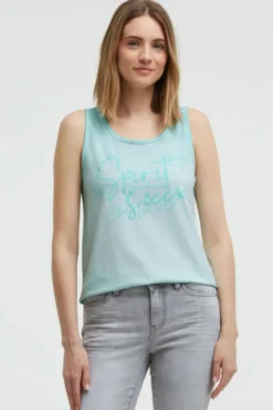 Top Inside Oil Dyed mit Logo Print aqua splash