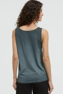 Top Inside Oil Dyed mit Logo Print green shadow