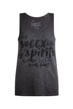 Top mit Glitter Print charcoal mist