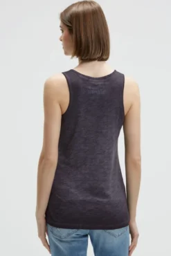 Top mit Glitter Print charcoal mist