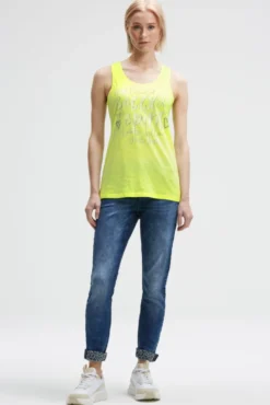 Top mit Glitter Print electric lemon