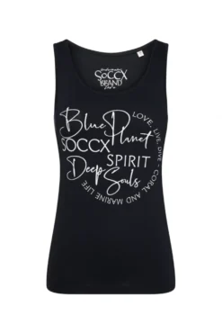 Top mit Label Print blue navy