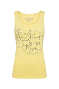Top mit Label Print faded yellow