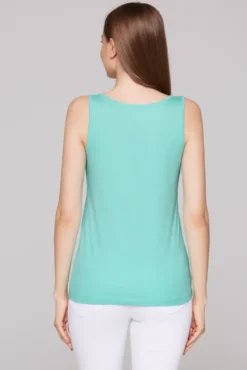 Top mit Label Print flash aqua