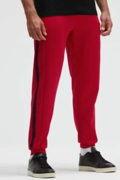 Trainingshose aus Interlock mit Seitentapes bright red