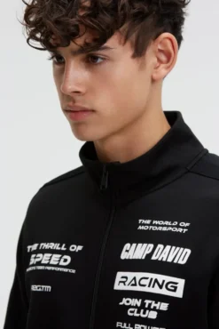 Trainingsjacke aus Interlock mit Rubber Prints black