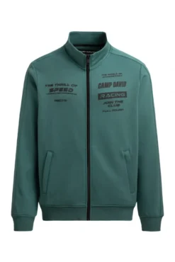 Trainingsjacke aus Interlock mit Rubber Prints petrol green
