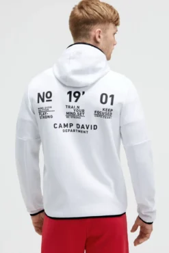 Trainingsjacke aus Interlock mit Kapuze und Artworks opticwhite