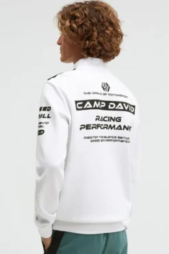 Troyer-Sweatshirt aus Interlock mit Rubber Artworks opticwhite