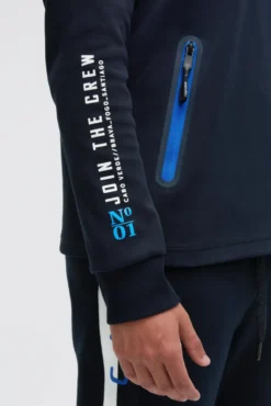 Troyer-Sweatshirt aus Interlock mit Rücken-Artwork blue navy