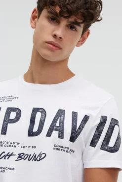 T-Shirt mit auffälligem Logo Print opticwhite