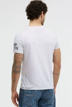 T-Shirt mit Ausbrenner-Effekten und Photoprint opticwhite