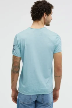 T-Shirt mit Ausbrenner-Effekten und Artwork aqua splash