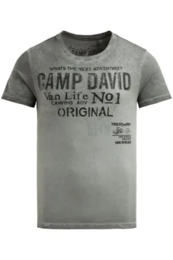 T-Shirt mit Logo Artwork dusty green