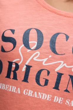 T-Shirt mit Rundhalsausschnitt und Print apricot sunset