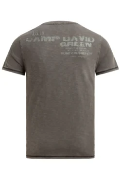 T-Shirt mit Tapes und Rücken-Print dark wood
