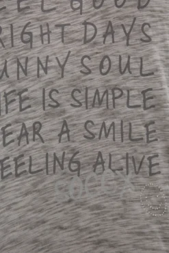 T-Shirt mit Wording Print und Elastiksaum cool khaki