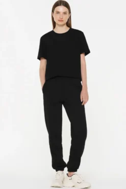 T-Shirt Rundhals, 2er-Pack black / black | XS