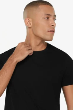T-Shirt Rundhals, 2er-Pack black / black | XS