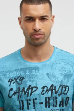 T-Shirt Rundhals mit All Over Print summer aqua