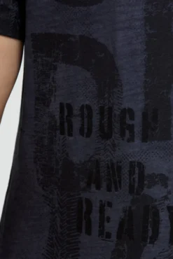 T-Shirt Rundhals mit All Over Print blue grey