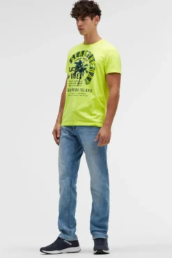 T-Shirt Rundhals mit Artwork neon lime | S