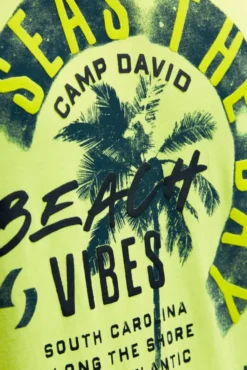 T-Shirt Rundhals mit Artwork neon lime | S