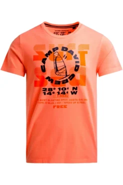 T-Shirt Rundhals mit Artwork neon flame