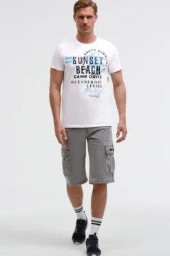T-Shirt Rundhals mit Artwork opticwhite