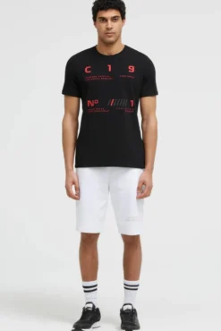 T-Shirt Rundhals mit Frontprint black